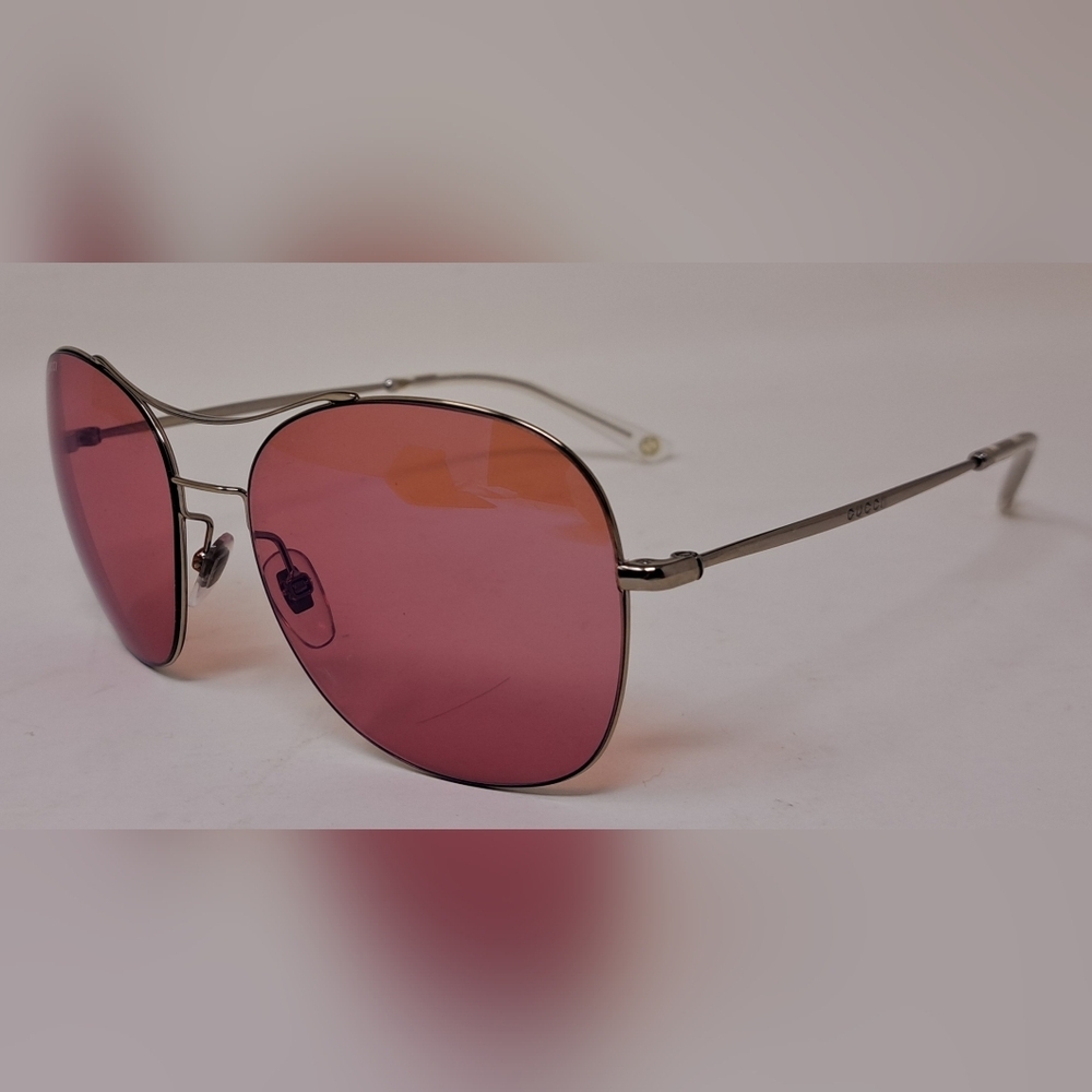 NWT Gucci Techno Ultra Light Sunglasses Metal Rose Pink Lenses GG4253S 58-16-140 - Picture 13 of 16